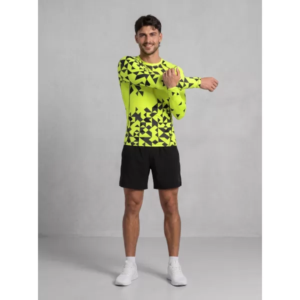  Pánské funkční kompresní triko premium ALTISPORT VOJ/ALM108TR03 NEON ŽLUTÁ 