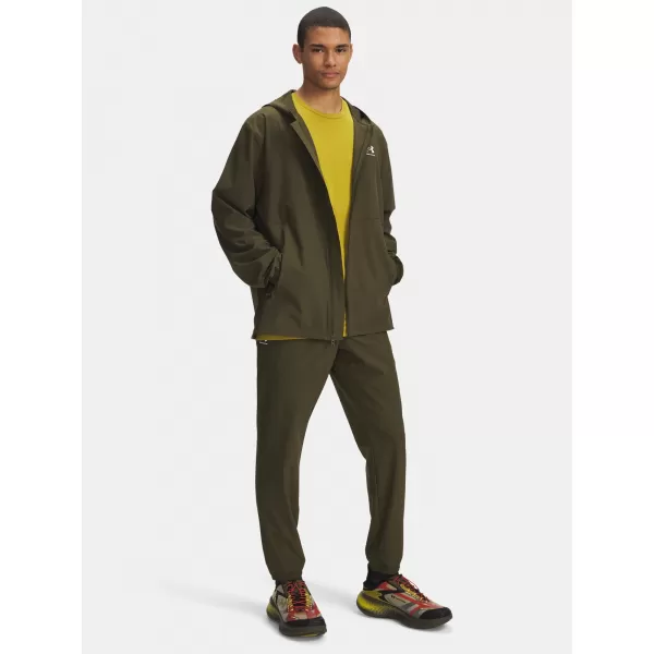  Pánské tepláky UNDER ARMOUR UA VIBE WOVEN JOGGER 1386557-308 ZELENÁ 