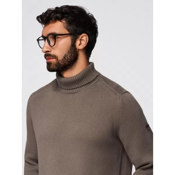  Pánský svetr OMBRE OM-SWTN-0163 GRAY-BROWN 