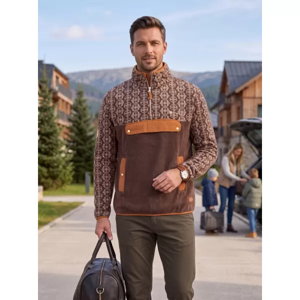  Pánská fleece mikina ALTISPORT GARM HNĚDÁ 