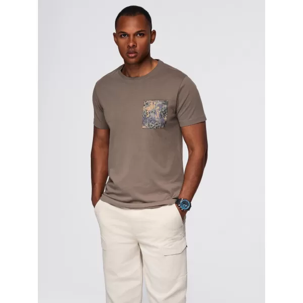  Pánské triko OMBRE OM-TSPT-0227 DARK OLIVE 