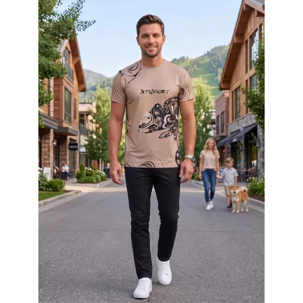  Pánské volnočasové triko premium ALTISPORT VOJ/ALM122TR06 BÉŽOVÁ 