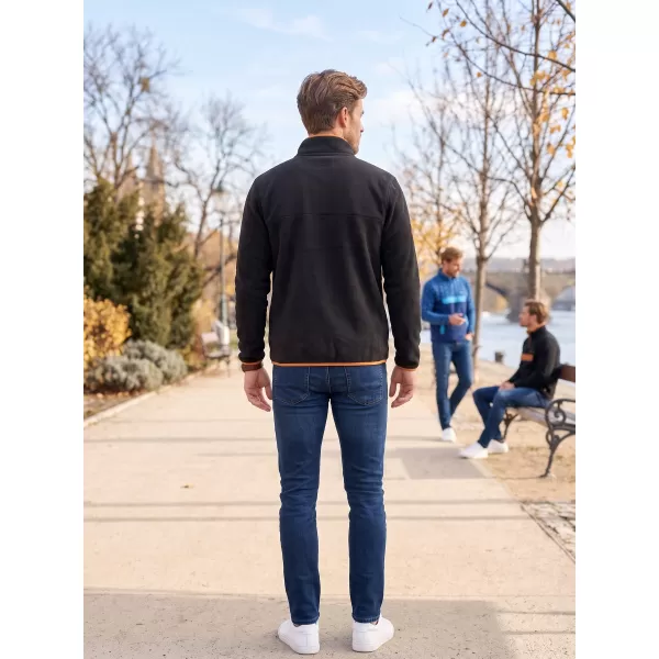  Pánská fleece mikina ALTISPORT GARM ČERNÁ/HNĚDÁ 