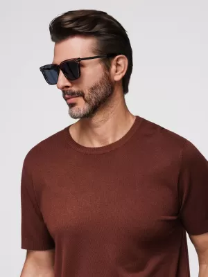 Pánské triko OMBRE OM-TSCT-0252 WARM BROWN