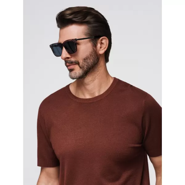  Pánské triko OMBRE OM-TSCT-0252 WARM BROWN 