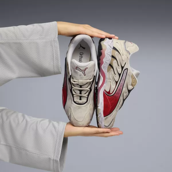  Pánské boty PUMA INHALE DISTRESSED 40453202 ALPINE SNOW/FOR ALL TIME RED 