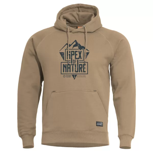 Mikina PENTAGON PHAETON HOOD SWEATER APEX OF NATURE  K09021 TAN BROWN 