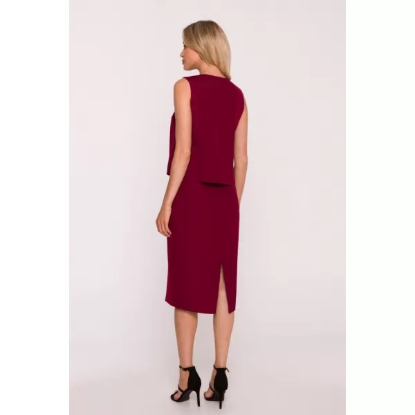  Dámské šaty STYLOVE S422 MAROON 