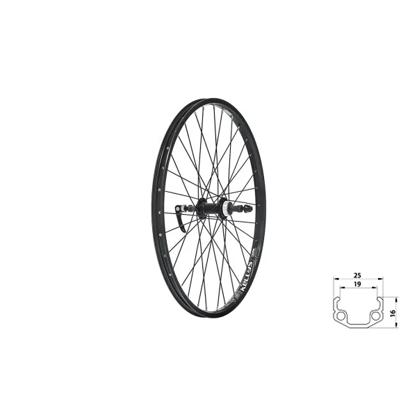  Zapletené kolo zadní KLS WASPER FREEWHEEL V-brake R, 24", black BLACK 