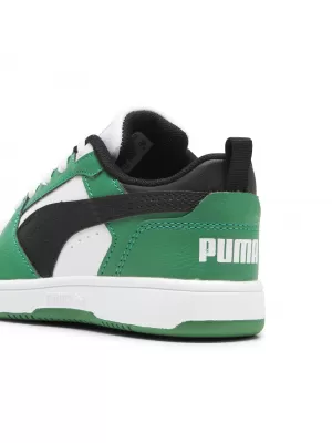 Dětské boty PUMA REBOUND V6 LO PS 39383405 PUMA WHITE/PUMA BLACK/GREEN
