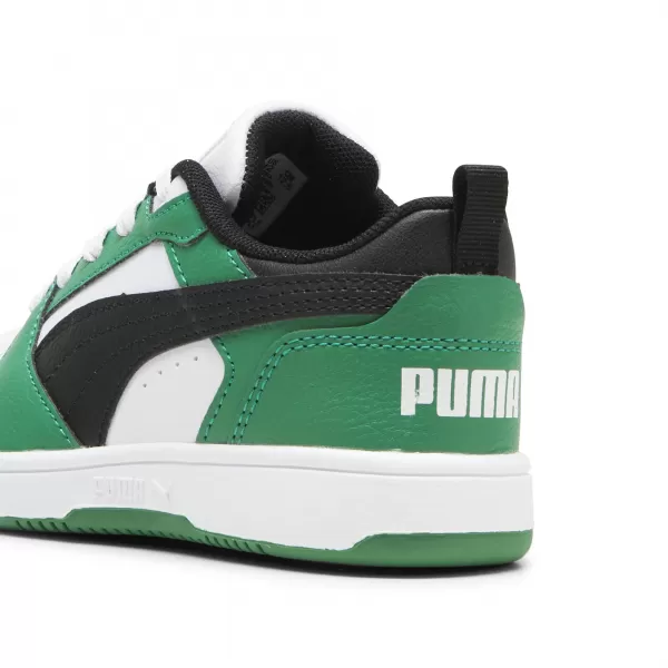 Dětské boty PUMA REBOUND V6 LO PS 39383405 PUMA WHITE/PUMA BLACK/GREEN 