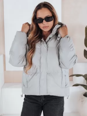 Dámská bunda DSTREET COLLAR SVĚTLE ŠEDÁ