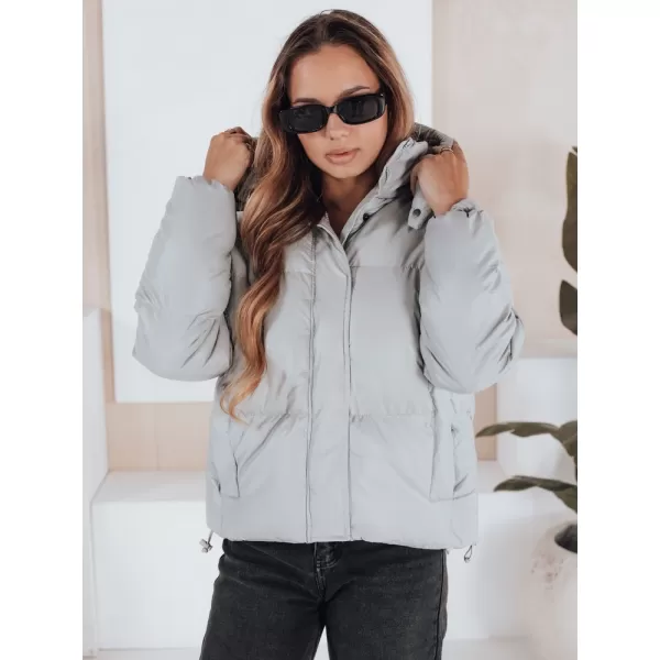  Dámská bunda DSTREET COLLAR SVĚTLE ŠEDÁ 