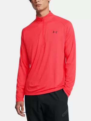 Pánské triko UNDER ARMOUR UA TECH TEXTURED 1/2 ZIP červená