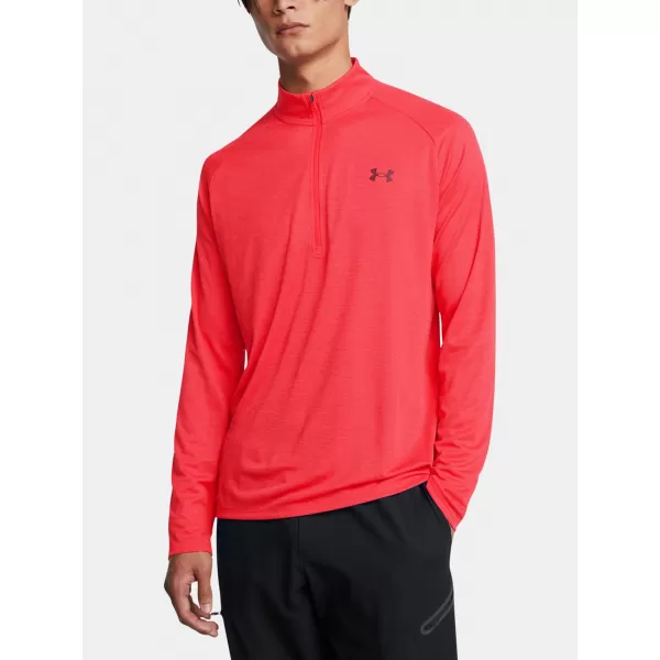  Pánské triko UNDER ARMOUR UA TECH TEXTURED 1/2 ZIP červená 