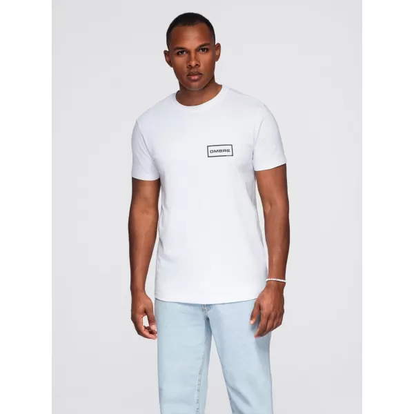  Pánské triko OMBRE OM-TSPT-0231 WHITE 