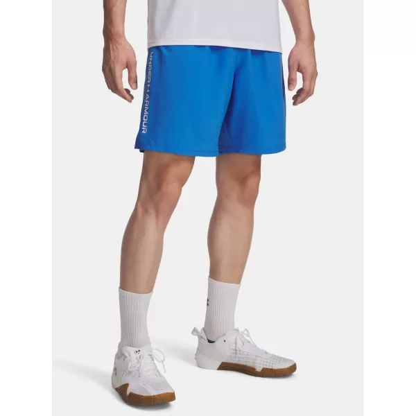  Pánské kraťasy UNDER ARMOUR UA TECH WOVEN WORDMARK SHORT 1383356-402 MODRÁ 