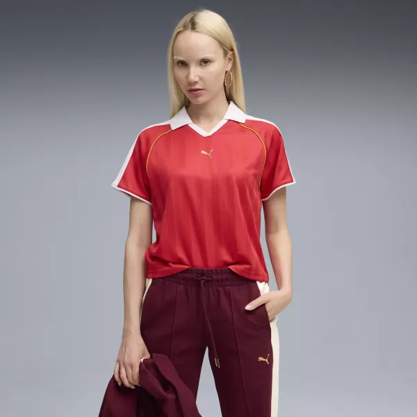  Dámský dres PUMA T7 RELAXED FOOTBALL JERSEY 63215711 FOR ALL TIME RED 