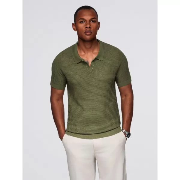  Pánské polo triko OMBRE OM-POSS-0157 OLIVE 