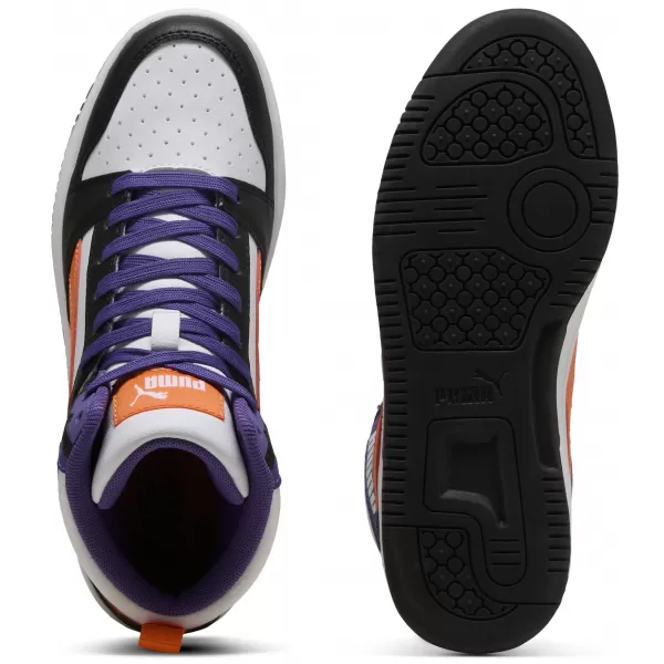  Dětské boty PUMA REBOUND V6 MID JR 39383134 PUMA WHITE/ORANGE GLO/BLACK 