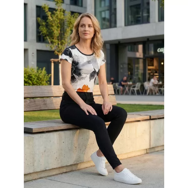  Dámské volnočasové triko premium ALTISPORT VOJ/ALW117TR06 ČERNÁ/ORANŽOVÁ 