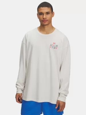 Pánské triko UNDER ARMOUR UA HWT MODERN SPORT OS LS 6004885-110 BÍLÁ