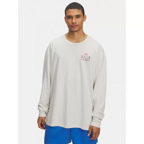  Pánské triko UNDER ARMOUR UA HWT MODERN SPORT OS LS 6004885-110 BÍLÁ 