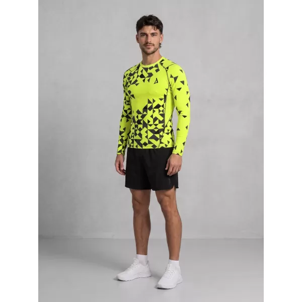  Pánské funkční kompresní triko premium ALTISPORT VOJ/ALM108TR03 NEON ŽLUTÁ 