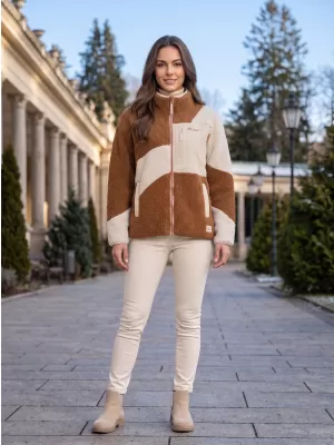 Dámská fleece mikina ALTISPORT GERI BÉŽOVÁ/HNĚDÁ