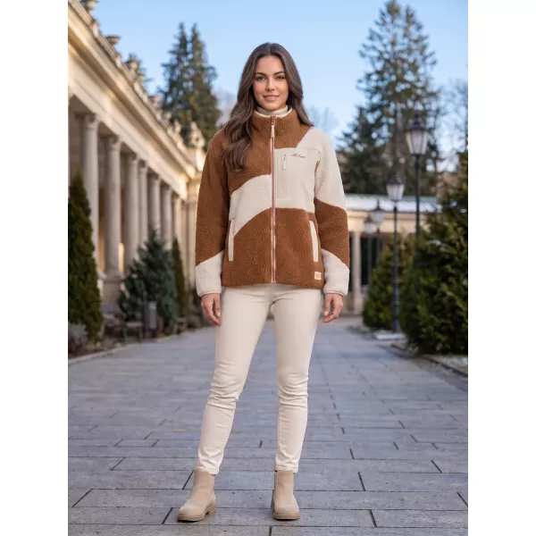  Dámská fleece mikina ALTISPORT GERI BÉŽOVÁ/HNĚDÁ 