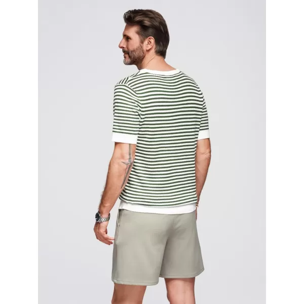  Pánské triko OMBRE OM-TSCT-0255 OLIVE AND WHITE 