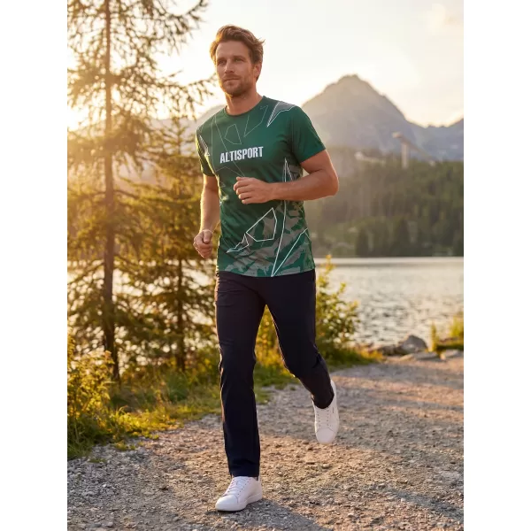  Pánské volnočasové triko premium ALTISPORT VOJ/ALM123TR06 TMAVĚ ZELENÁ 