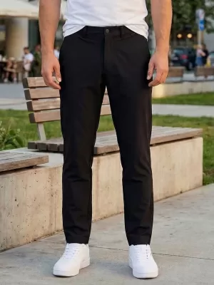 Pánské kalhoty ALTISPORT ATS TROUSER SLIM-FIT ČERNÁ