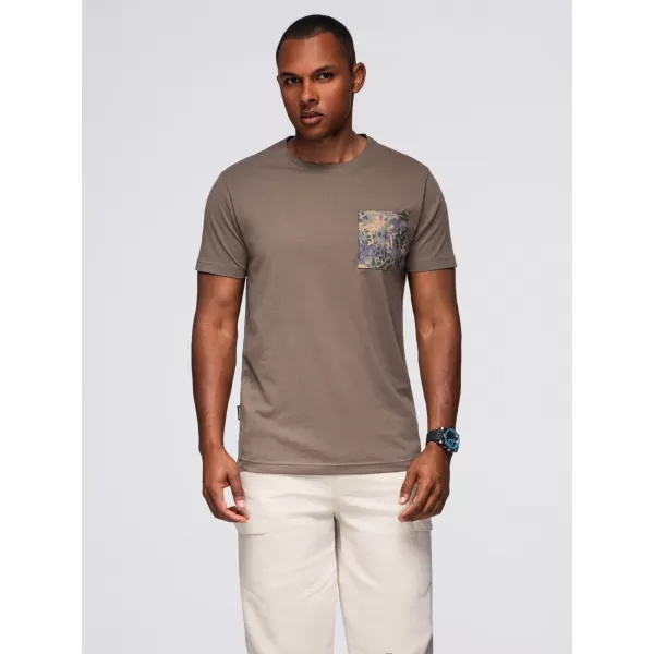 Pánské triko OMBRE OM-TSPT-0227 DARK OLIVE 
