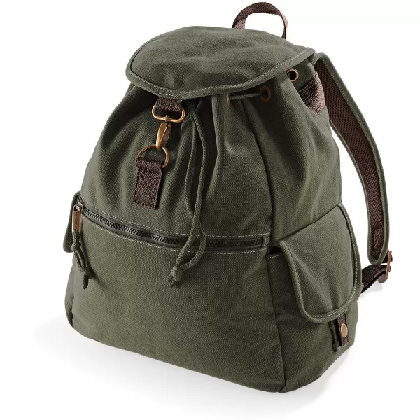  Plátěný vintage batoh Quadra | QD 612 VINTAGE MILITARY GREEN 