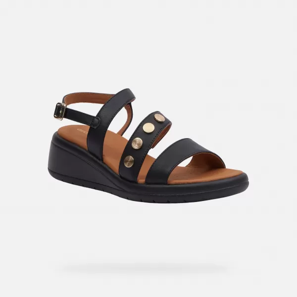  Dámské sandály GEOX MELICONIA G000972 ČERNÁ 