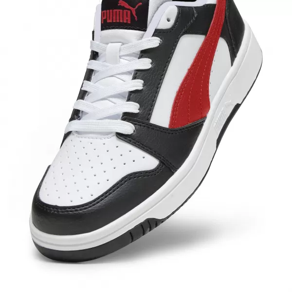  Dětské boty PUMA REBOUND V6 LO JR 39383304 PUMA WHITE/RED/BLACK 