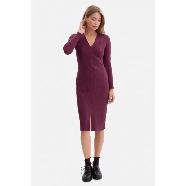  Dámské šaty BEWEAR B307 PLUM 