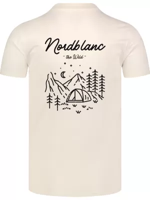 Pánské triko NORDBLANC CAMPING NBSMT8157 KRÉMOVĚ BÍLÁ