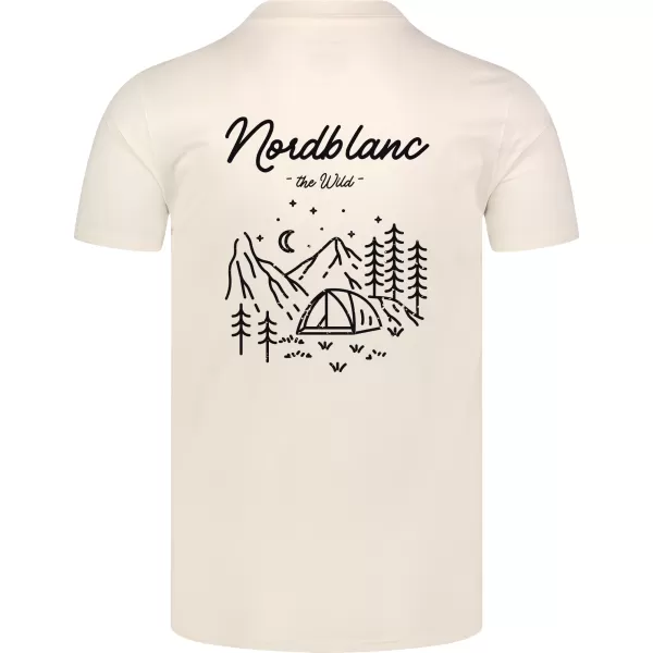  Pánské triko NORDBLANC CAMPING NBSMT8157 KRÉMOVĚ BÍLÁ 