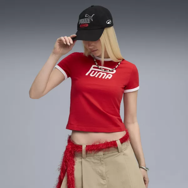  Dámské triko PUMA FUTURE PUMA ARCHIVE GRAPHIC SLIM TEE 63212211 FOR ALL TIME RED 