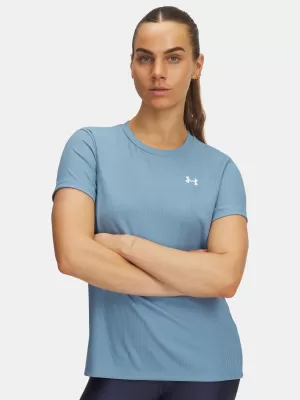 Dámské triko UNDER ARMOUR TECH RIB SSC 1389852-418 MODRÁ