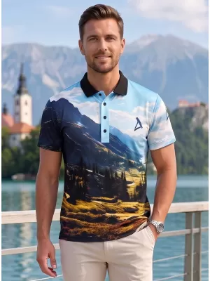 Pánské funkční triko s límečkem premium ALTISPORT VOJ/ALM116TR05 HORY