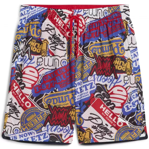  Pánské kraťasy PUMA HOOPERHOTLINE AOP 7" SHORTS 63283701 FOR ALL TIME RED/AOP 