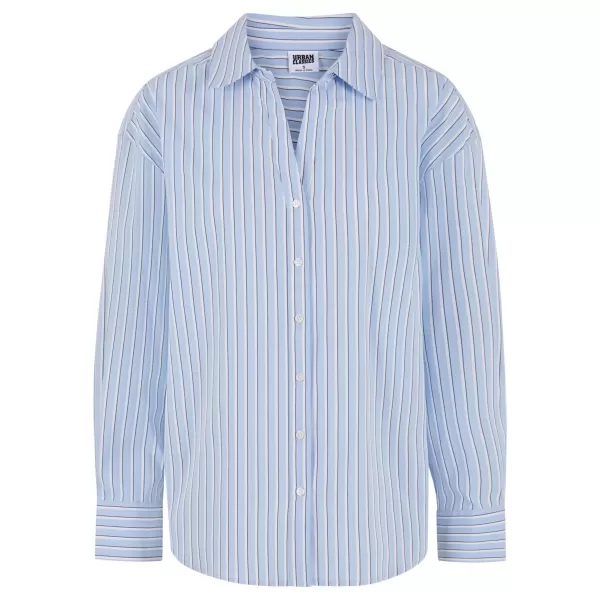  Dámská košile URBAN CLASSICS TB7176 POWDER BLUE/WHITE 
