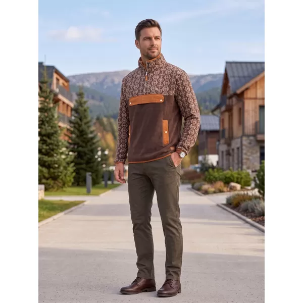  Pánská fleece mikina ALTISPORT GARM HNĚDÁ 