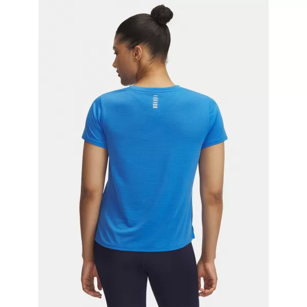  Dámské triko UNDER ARMOUR UA LAUNCH SHORTSLEEVE 1382434-402 MODRÁ 
