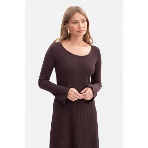  Dámské šaty BEWEAR B308 DARK CHOCOLATE 