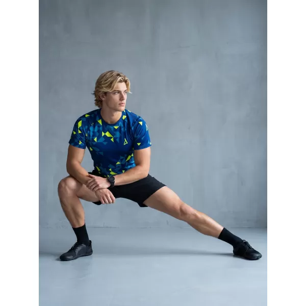  Pánské funkční kompresní triko premium ALTISPORT VOJ/ALM108TR04 NAVY-NEON ŽLUTÁ 