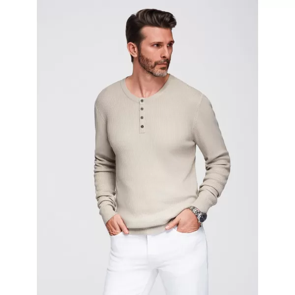  Pánský svetr OMBRE OM-SWSW-0182 BEIGE 